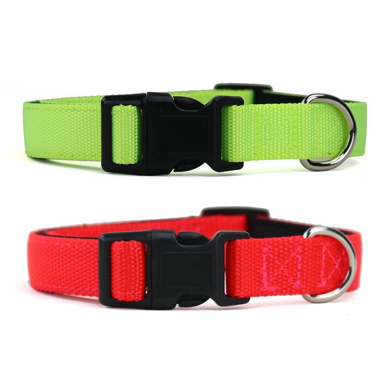 Custom Adjustable Pet Collars Nylon Dog Collar with Neoprene Padded 
